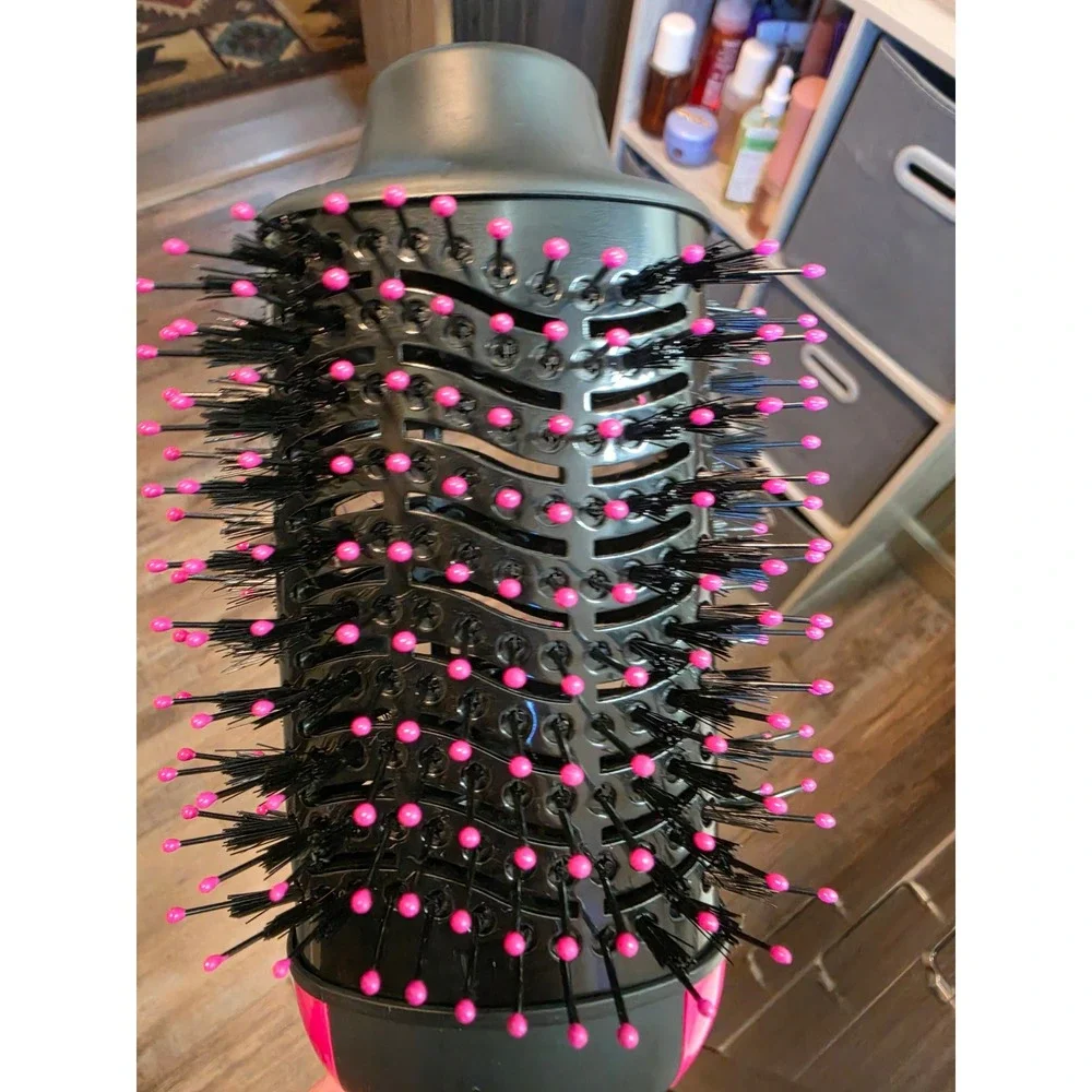 UMEELY Volumizer Hot Air Brush SY-8008 Black Pink Ceramic Hair Dryer Styler